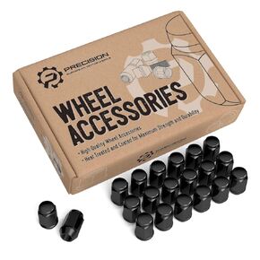 20pcs Black Open End Lug Nuts - Metric 14x1.5 Thread Size - 0.81" Length - Cone Conical Taper Acorn Seat - 19mm 3/4" Hex Head - Compatible with Many Acura Honda Lexus Kia Mazda Mitsubishi Toyota
