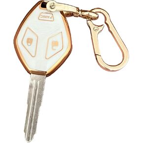 for Mitsubishi Key Fob Cover Smart Key with Keychain Fit for Mitsubishi Eclipse Galant Lancer Outlander