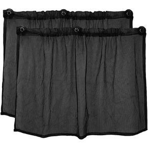 uxcell 2 Pcs Black Car Foldable Sunshade Side Window Nylon Mesh Curtain Protection