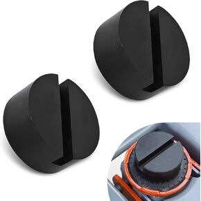 2 PCS Car Jack Cushion Pad, 2.91" x 1.34" Flexible Rubber Non-Slip Jack Stand Pad, Pressure Welded Side Stand Rail Protective Block, Universal for Most Cars Floor Jack Adapter (Black)