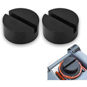 2 PCS Car Horizontal Jack Cushion, 2.91" x 1.34" Round Floor Jack Anti-Slip Stand Accessories, Pinch Weld Side Frame Rail Protector, Universal for Cars Jack Holder Pad Adapter (Black)