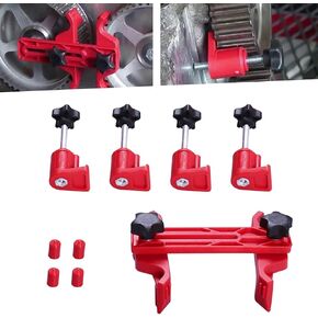 9 PCS Automotive Main Cam Locking Tool, Engine Concave and Convex Locking Double Camshaft Anti-slip Retaining Clip Timing Retainer Set, Universal for Cars Protection Accessories (Red)