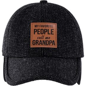 Warm Gifts for Grandpa - Funny Winter Dad Hats for Men, Gifts for Grandpa from Grandkids, Christmas Grandpa Gifts Black