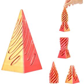 Balkwan Impossible Pyramid Passthrough 3D Printed Statue Incredible Fidget Toy Mini Impossible Spiral Cone Stress Relief Toys Creative Pyramid Passthrough Decoration