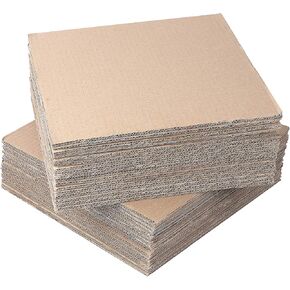 KEILEOHO 30 Packs 12 x 12 Inch Corrugated Cardboard Sheets, 1/4" 5 Layer Extra Thick High Strength Double Face Flat Corrugated Cardboard Fillers Pads Inserts for Packing, Mailing and Crafts