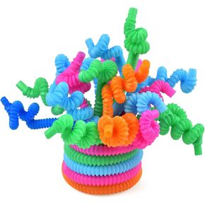 24Pack Pop Tubes Sensory Toys, Fidgets Toys & Party Toys for Kids, Fine Motor Skills Learning Toddler Toy, Perfect Preschool Boy Girl Gifts Creative, Autism and Anxiety Disorders for Kids.