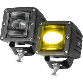 2pcs 3" SAE LED Fog Lights Street Legal DOT Approved Square LED Cubes Lights Fog Beam LED Pods Lights for Truck Pickup SUV Car Jeep Toyota Nissan Ram