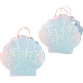 Cheerland Seashell Gift Bag for Under the Sea and Mermaid Theme Birthday Party Summer Beach Party Celebration Favor Treat Bag Party Supplies and Decorations