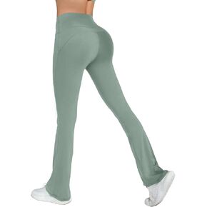 Women's Flare Leggings High Waist Seamless Flare Yoga Pants with Tummy Control Bell Bottom Leggings