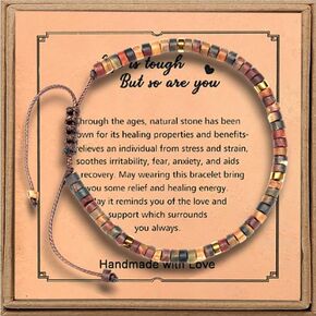 𝐈𝐧𝐬𝐩𝐢𝐫𝐚𝐭𝐢𝐨𝐧𝐚𝐥 𝐁𝐫𝐚𝐜𝐞𝐥𝐞𝐭 Brown Braided Red jasper Bracelet Natural stone𝐈for Son Husband Boyfriend Brother gifts for Women Men