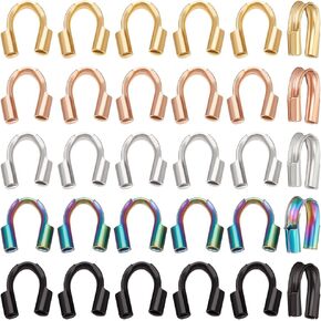 Beebeecraft 1 Box 200Pcs Wire Guardian Stainless Steel U Shape Wire Guard Loops Thread Protector 1.5mm for Jewelry Making Bracelet Necklaces