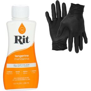 Dye – Rit Liquid Fabric Dye for Crafting, Clothing, and Décor – 8 oz. Bottle – with Artisx Nitrile Gloves Included (Aquamarine)