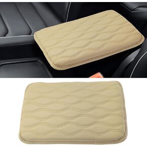 Car Center Console Pad, 12.6"×9.8" Comfortable PU Leather Car Armrest Seat Box Cushion Pad, Thickened Waterproof Vehicle Arm Rest Cover Protector, Universal Interior Car Accessories (Black)