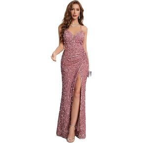 Sequin Dress for Women Prom Dress Sexy V-Neck Bodycon Sequin Gowns and Evening Dresses