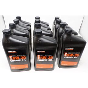 Generac Full Synthetic Motor Oil 5W-30 SN Quart Bottle Part# 0J5140 (qt) 12-Pack