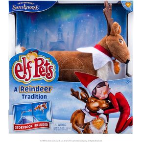 Elf Pets: A Reindeer Tradition - Includes Beautifully Illustrated Hardbound Storybook, Huggable Elf Pet Reindeer Stuffed Animal with Golden Heart Charm and Official Adoption Certificate