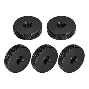 uxcell 30Pcs Flat Knurled Thumb Nuts, M4x14 x 4 mm Pass Hole Nut, Aluminum Alloy Diamond Knurled Nut Flat Head Through Hole Lock Adjusting Nuts for 3D Printer, Purple