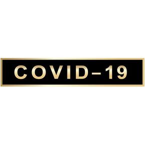 Smith & Warren Covid-19 Commendation Bar 1-7/8" x 3/8" for Police, Fire, EMS, Medical Gold Finish Uniform Pin