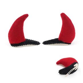Red Devil Horns Hair Clips Hairpin Hair Accessories for Halloween Cosplay Costume WJR06 (Devil Horns) One Size