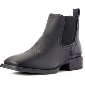 femflame Cowboy Boots for Men Square Toe Chelsea Boots Waterproof Classic Elastic Slip on Chukka Ankle Boots Casual…