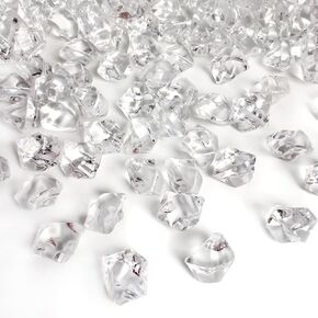 Acrylic Gems Crystal Cubes Rocks for Vase Fillers,Crafts,Pirate Treasure Jewelry Box Fake Ice Stones, Table Scatter,Home Decoration,Clear,Orange,Black,15 OZ in Kuwait