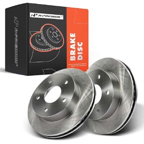 A-Premium 12.11 inch (304mm) Front Vented Disc Brake Rotors Compatible with Select Dodge Models - 1500 2000-2001, RWD, 2-PC Set