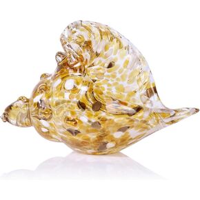 XMGZQ Hand Blown Conch Shell Sculpture,Sea Glass Decor Creative Conch Seashell Statue,Sea Glass Art Figurines for Coastal Room Decor Knick Knacks Home Decor,Beach Decor