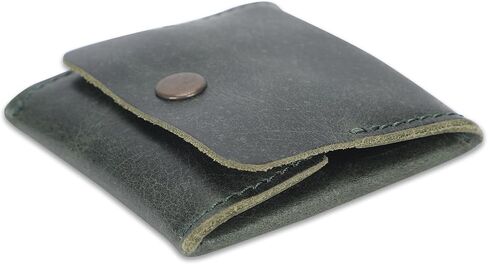 Leather coin pouch | Moon Pocket Coin Case | Genuine Leather Squeeze Coin Purse | Pouch Change Holder | Purse Wallet for Men & Women Handmade Vintage Gift :: Brown in Saudi Arabia