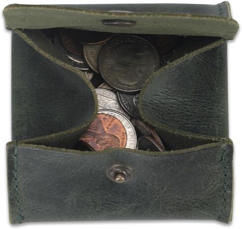 Leather coin pouch | Moon Pocket Coin Case | Genuine Leather Squeeze Coin Purse | Pouch Change Holder | Purse Wallet for Men & Women Handmade Vintage Gift :: Brown in Saudi Arabia