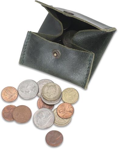 Leather coin pouch | Moon Pocket Coin Case | Genuine Leather Squeeze Coin Purse | Pouch Change Holder | Purse Wallet for Men & Women Handmade Vintage Gift :: Brown in Saudi Arabia