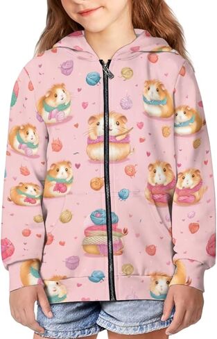 Zip Up Hoodie for Girls 6-16 Years Trendy Long Sleeve Hooded Sweatshirts Casual Kids Coat with Pocket in Saudi Arabia