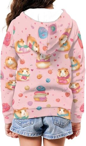 Zip Up Hoodie for Girls 6-16 Years Trendy Long Sleeve Hooded Sweatshirts Casual Kids Coat with Pocket in Saudi Arabia