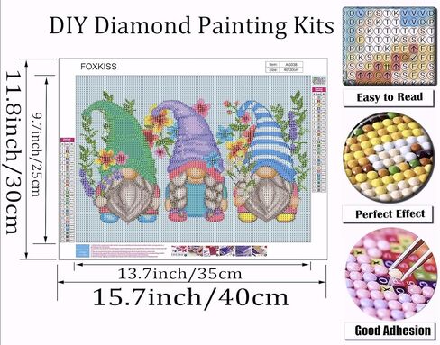 Landscape Diamond Art Painting Kits for Adults, Stained Glass Full Drill Diamond Dots Paintings for Beginners, Round 5D Paint with Diamonds Pictures Gem Art Painting Kits DIY Crafts Kits 14x14inch in Kuwait
