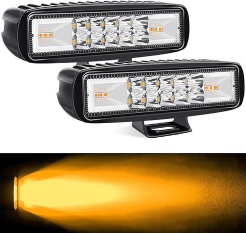 شريط إضاءة LED أبيض وأخضر مقاس 6 بوصات، ضوء قيادة كومبو شعاع ستروب، 12 فولت 24 فولت دراجة نارية بيك اب ATV شاحنة جرار العمل أضواء الضباب بقعة مساعدة (حزمة من 2) in Kuwait