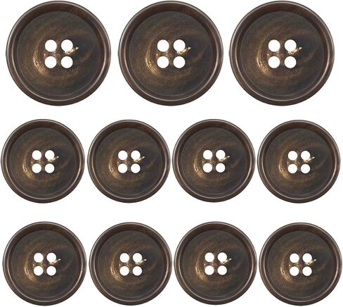 11 Pieces Real Horn Buttons for Blazer and Suit, 20mm 15mm Natural Genuine Buffalo Buttons for Men Women's Sport Jacket Coat Uniforms Sweaters (Black) in Saudi Arabia