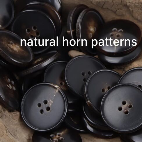 11 Pieces Real Horn Buttons for Blazer and Suit, 20mm 15mm Natural Genuine Buffalo Buttons for Men Women's Sport Jacket Coat Uniforms Sweaters (Black) in Saudi Arabia
