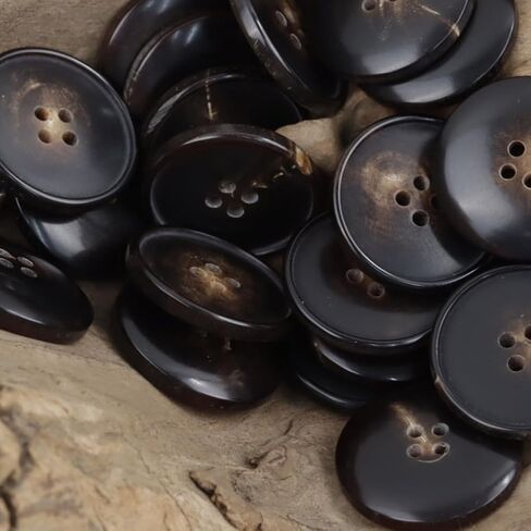 11 Pieces Real Horn Buttons for Blazer and Suit, 20mm 15mm Natural Genuine Buffalo Buttons for Men Women's Sport Jacket Coat Uniforms Sweaters (Black) in Saudi Arabia