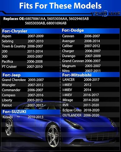 Pre-Programed TPMS Sensors for:-Dodge Caravan Charger, for:-Jeep Wrangler Compass Patriot for:-Chrysler Town & Country 315MHz Tire Pressure Sensor 68078861AA (4) in Saudi Arabia