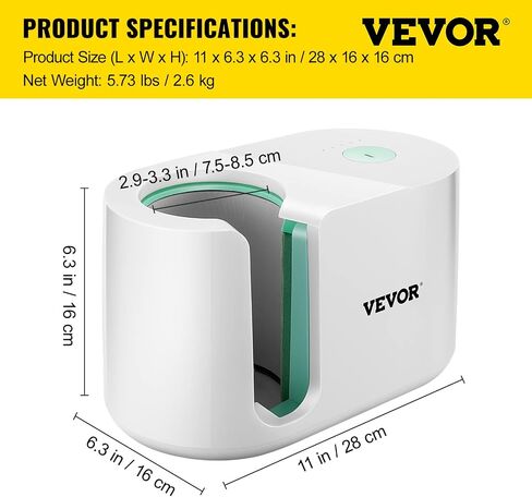 VEVOR Tumbler Heat Press Machine, 11-30oz Mug Press, Heat Up Fast and Even, Tumbler Press with Sublimation Paper, Tape and Gloves, Temp and Time Setting, for Sublimation Tumblers, Cups, Mugs, Black in Saudi Arabia