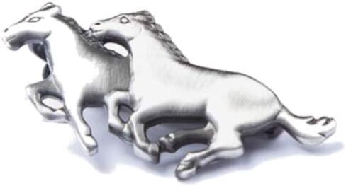 Men's Premium Antiqued Silver Wild Horses Equestrian Metal Tie Bar Clip in Saudi Arabia