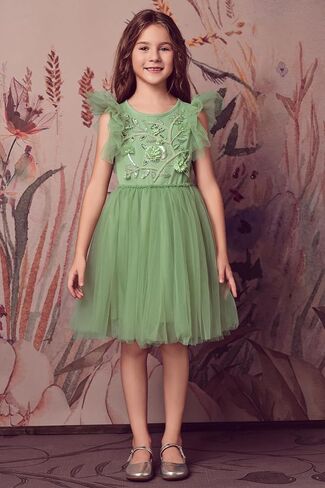 Tutu Dress for Girls - Embroidered Tulle Dress Tiered Layered Flower Toddler Dress for Wedding Birthday Photo Prop in Saudi Arabia