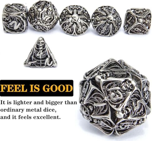 UBEUCK 7pcs Metal Dice，Hollow Dice DND Dice Set，Octopus DND Dice,Polyhedral Metal Dice，Unique Role-Playing Dice，Suitable for Dungeons and Dragons TTRPG Gaming 。 (Octopus Blue) in Kuwait