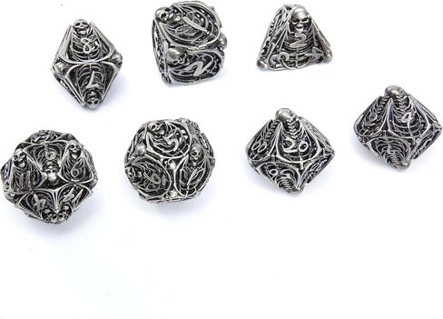 UBEUCK 7pcs Metal Dice，Hollow Dice DND Dice Set，Octopus DND Dice,Polyhedral Metal Dice，Unique Role-Playing Dice，Suitable for Dungeons and Dragons TTRPG Gaming 。 (Octopus Blue) in Kuwait