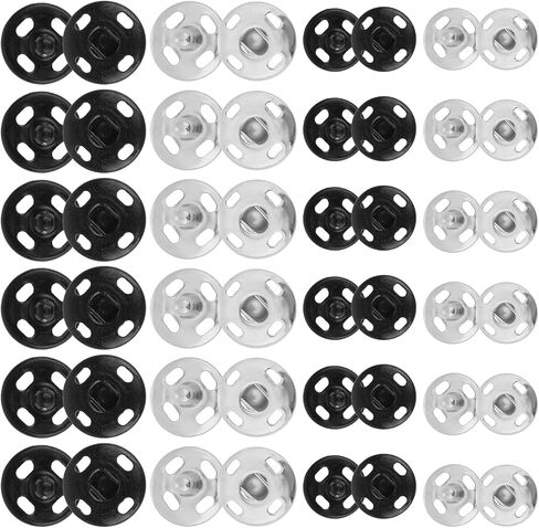 160 Sets Sew-on Snap Metal Buttons Fasteners Buttons Invisible Button Snaps Sewing on Snap Buttons Round Black & Silver Press Button Snaps for Fabric Sewing Shirts Sewing Clothing DIY Craft, 8mm 10mm in Saudi Arabia