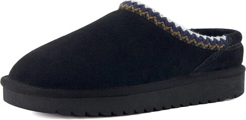 CUSHIONAIRE Women's Keto Slip-On Suede Mule Slipper - Cozy & Stylish, Memory Foam & Faux Fur Lining, Wide Widths Available in Saudi Arabia