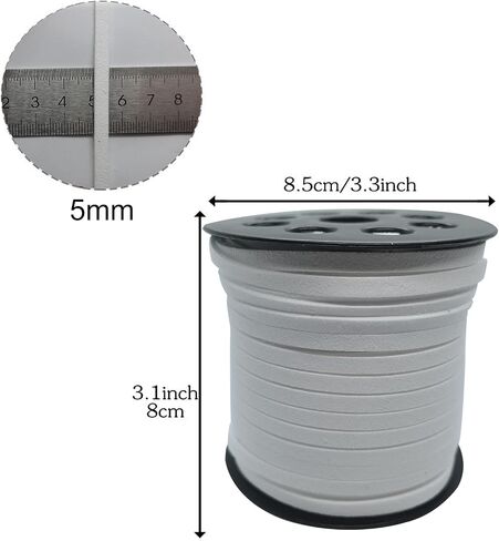 5mm Suede Cord, 50 Yards Suede Lace Faux Leather Cord for Bracelet Necklace Beading DIY Crafts Thread(Coffee) in Saudi Arabia