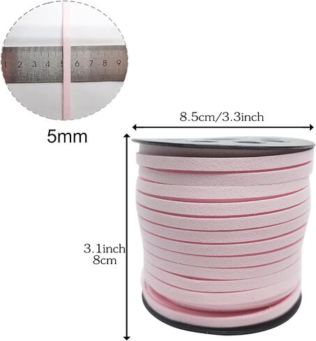 5mm Suede Cord, 50 Yards Suede Lace Faux Leather Cord for Bracelet Necklace Beading DIY Crafts Thread(Coffee) in Saudi Arabia