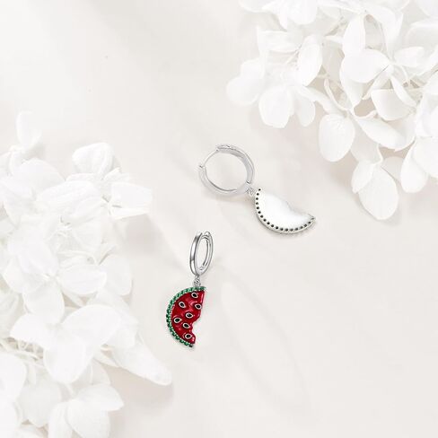 Lemon/Watermelon/Strawberry Earrings 925 Sterling Silver Fruit Hoop Earrings Fruit Jewelry Gift for Women in Kuwait