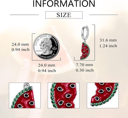 Lemon/Watermelon/Strawberry Earrings 925 Sterling Silver Fruit Hoop Earrings Fruit Jewelry Gift for Women in Kuwait
