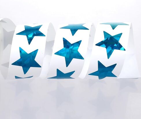 1000 Pcs Holographic Star Stickers for Kids Reward, 1Inch Small Blue Star Stickers Sparkly Foil Self Adhesive Metallic Glitter Foil Stickers for Behavior Chart Kids Reward Student Planne DIY Crafts in Saudi Arabia